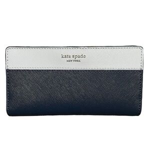 Kate Spade Navy & Blue Colorblock Bifold Snap Closure  Long Wallet
